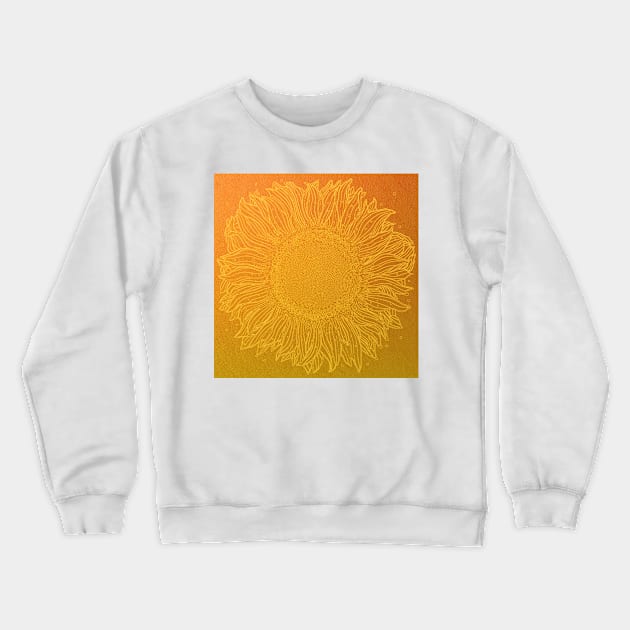 Tangerine Dream Sunflower Crewneck Sweatshirt by CozyPixelFluff